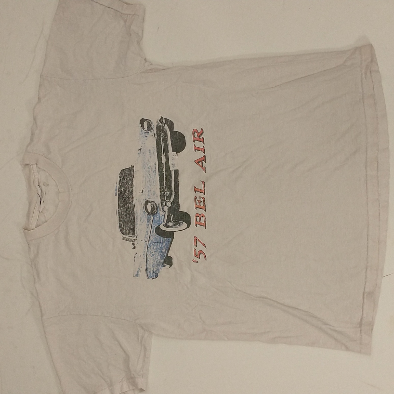American Classics '57 Bel Air Vintage Car Thrashed Tee Graphic T Shirt Soft Worn